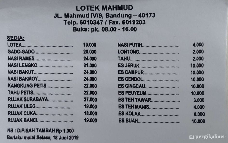 Lotek Mahmud Harga